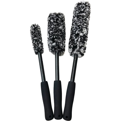 The Leopard Wheel Scrubber Rim Brush Set, 3 Different Sizes, Grey (12 sts/cs)