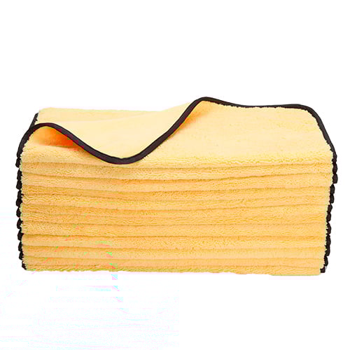 16"x24" Microfiber Elite Towel 380 GSM Gold/Black Trim (120 Pcs/Ctn)